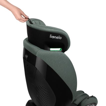 Lionelo - Silla de coche giratoria con base LAVENDER i-Size 76-150 cm Verde pistacho