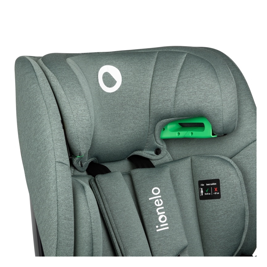 Lionelo - Silla de coche giratoria con base LAVENDER i-Size 76-150 cm Verde pistacho