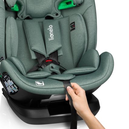 Lionelo - Silla de coche giratoria con base LAVENDER i-Size 76-150 cm Verde pistacho