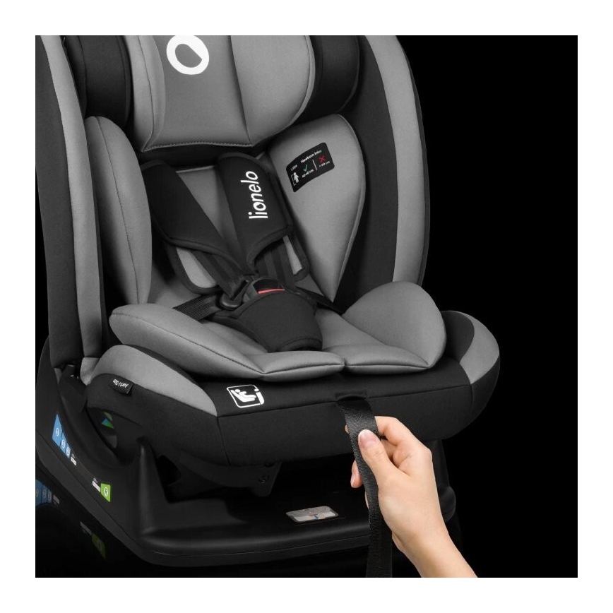 Lionelo - Silla de coche infantil AART i-Size 40-150 cm negro/gris