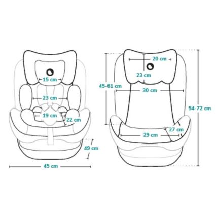 Lionelo - Silla de coche infantil AART i-Size 40-150 cm negro/gris