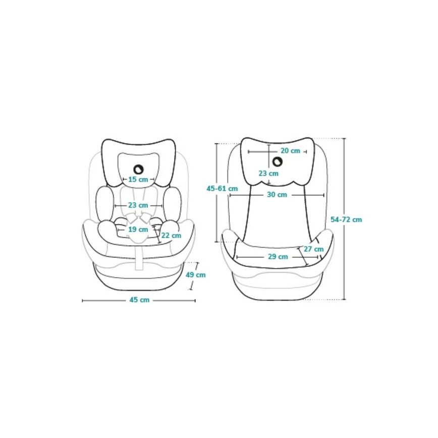Lionelo - Silla de coche infantil AART i-Size 40-150 cm negro/gris