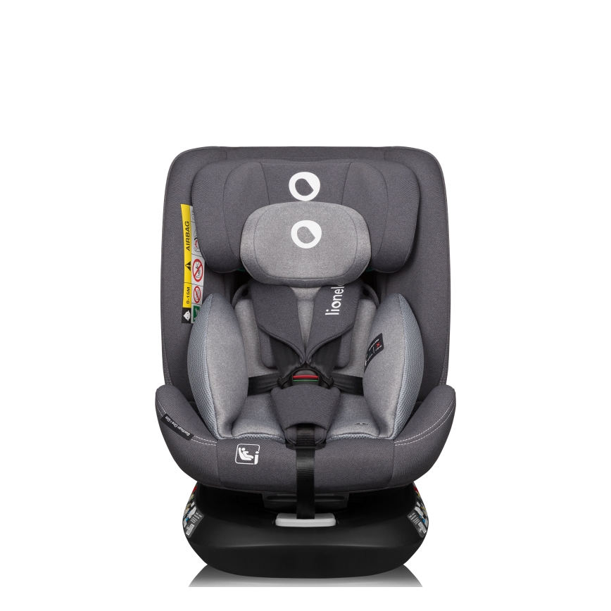 Lionelo - Silla de coche giratoria con base BASTIAAN ONE i-Size 40-150 cm Gris Piedra