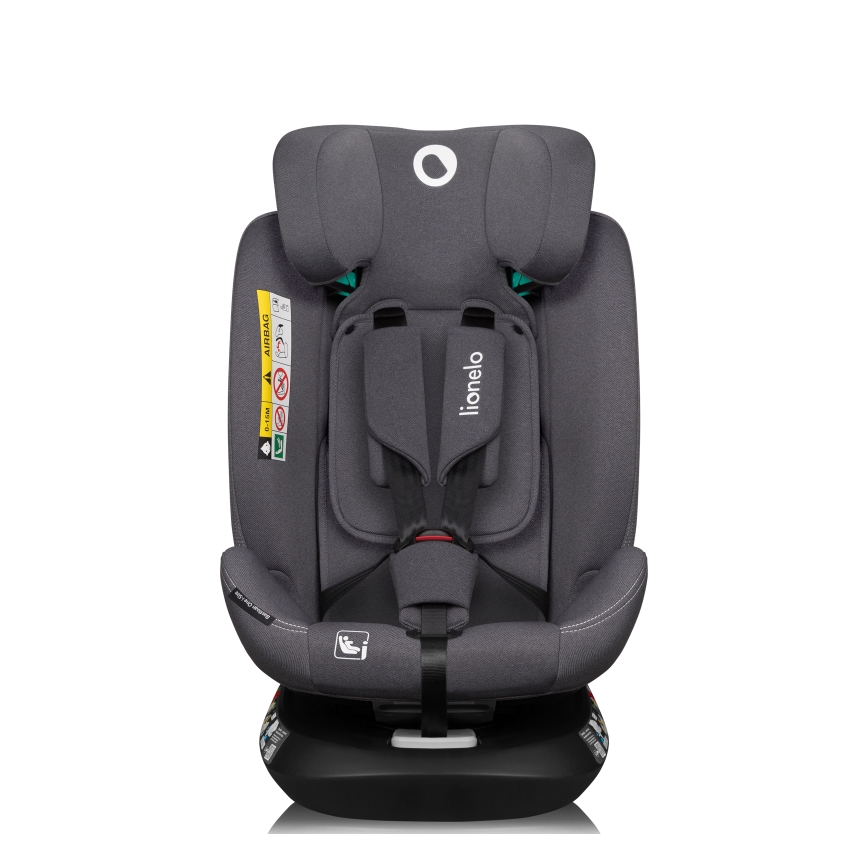 Lionelo - Silla de coche giratoria con base BASTIAAN ONE i-Size 40-150 cm Gris Piedra