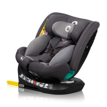 Lionelo - Silla de coche giratoria con base BASTIAAN ONE i-Size 40-150 cm Gris Piedra