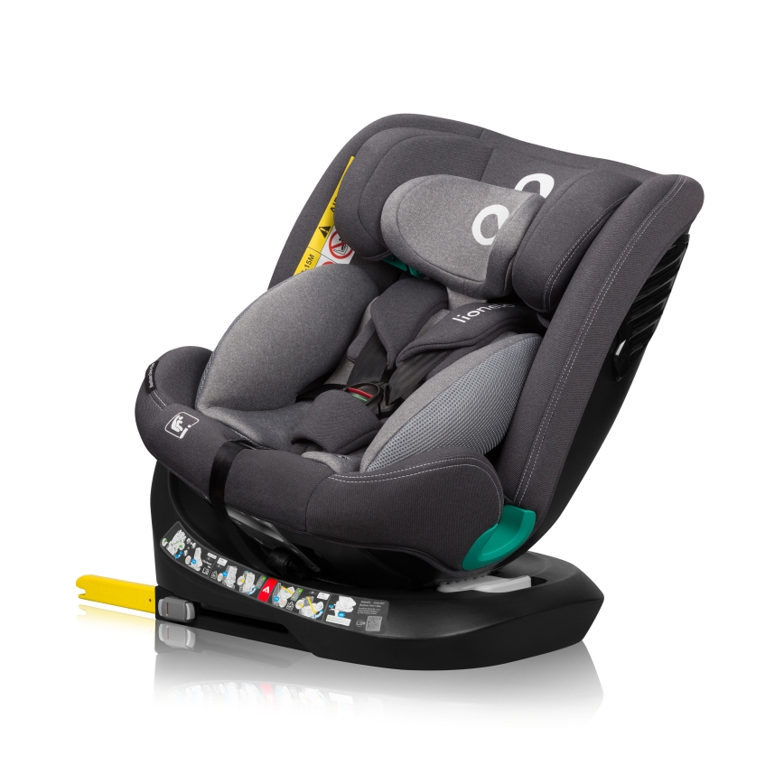 Lionelo - Silla de coche giratoria con base BASTIAAN ONE i-Size 40-150 cm Gris Piedra
