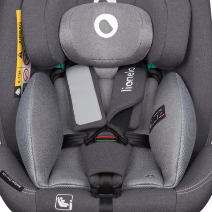 Lionelo - Silla de coche giratoria con base BASTIAAN ONE i-Size 40-150 cm Gris Piedra