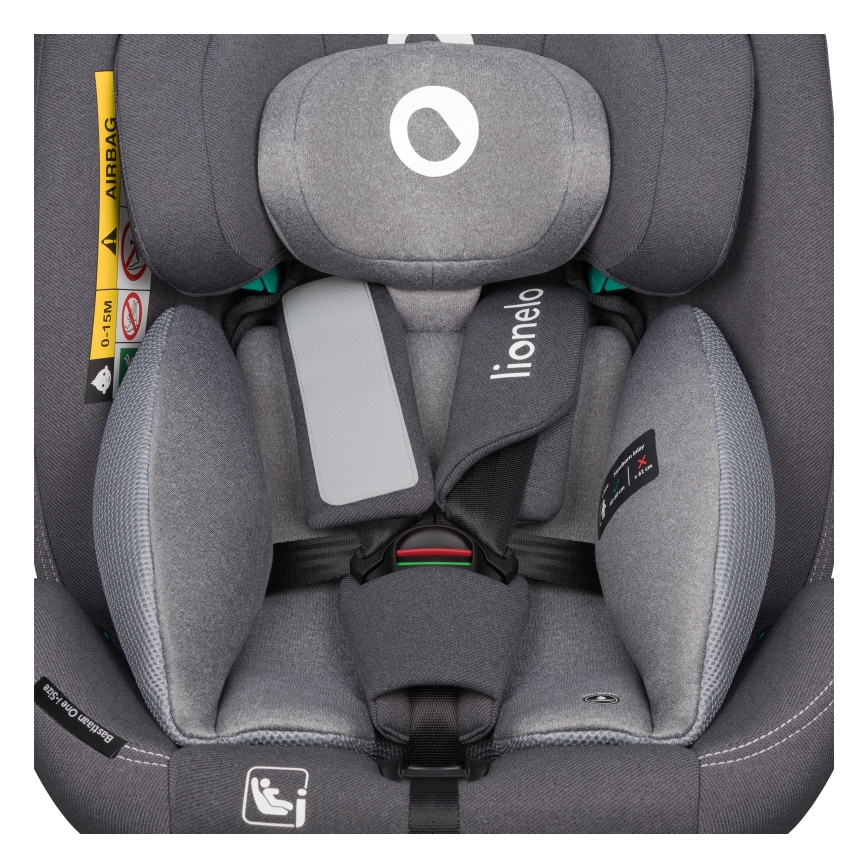 Lionelo - Silla de coche giratoria con base BASTIAAN ONE i-Size 40-150 cm Gris Piedra
