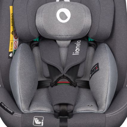 Lionelo - Silla de coche giratoria con base BASTIAAN ONE i-Size 40-150 cm Gris Piedra