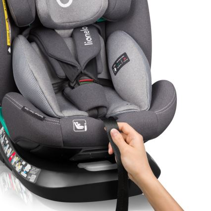 Lionelo - Silla de coche giratoria con base BASTIAAN ONE i-Size 40-150 cm Gris Piedra