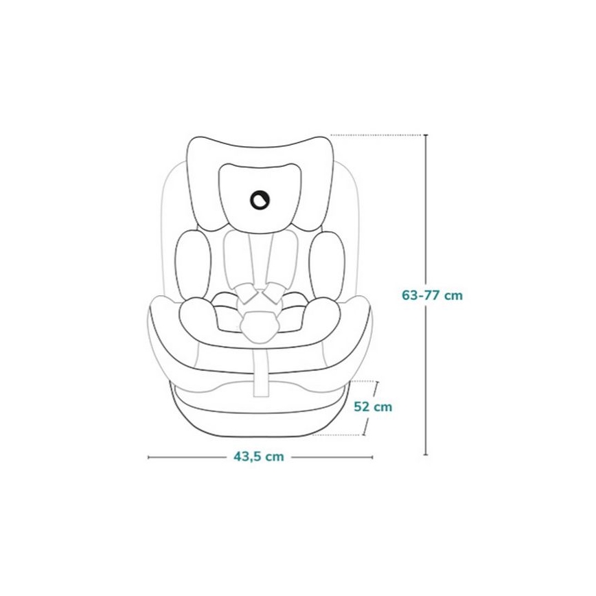 Lionelo - Silla de coche giratoria con base BASTIAAN ONE i-Size 40-150 cm Gris Piedra
