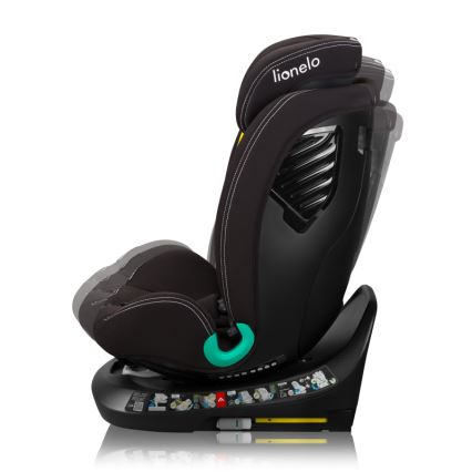 Lionelo - Silla de coche con base giratoria BASTIAAN ONE i-Size 40-150 cm Negro Carbón