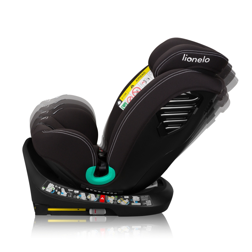 Lionelo - Silla de coche con base giratoria BASTIAAN ONE i-Size 40-150 cm Negro Carbón