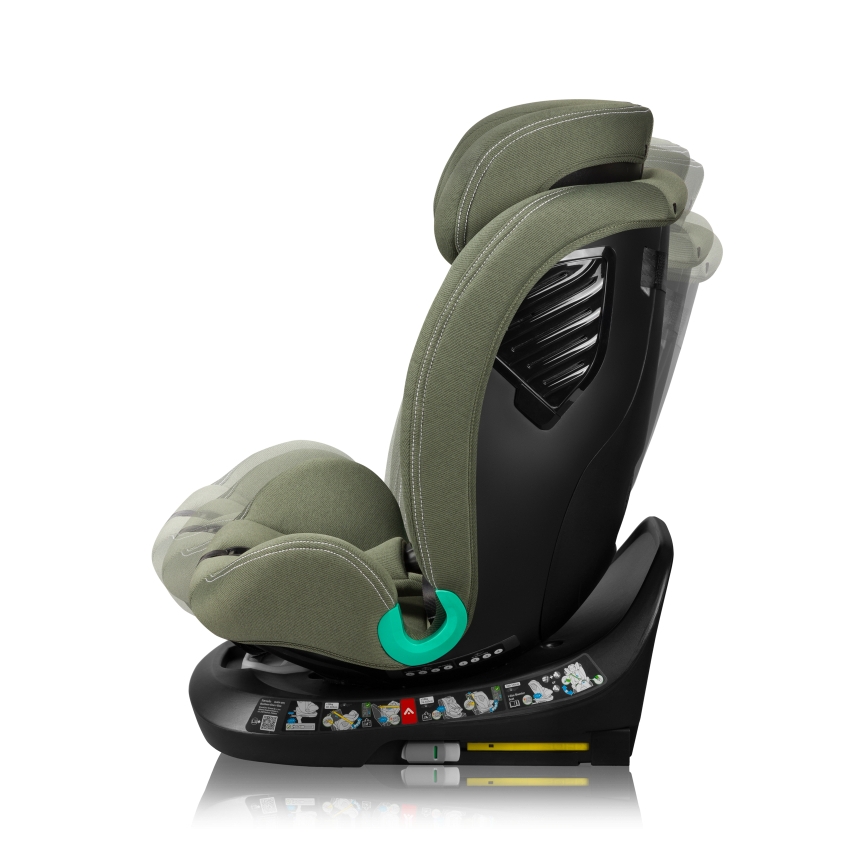 Lionelo - Silla de coche giratoria con base BASTIAAN ONE i-Size 40-150 cm Verde oliva