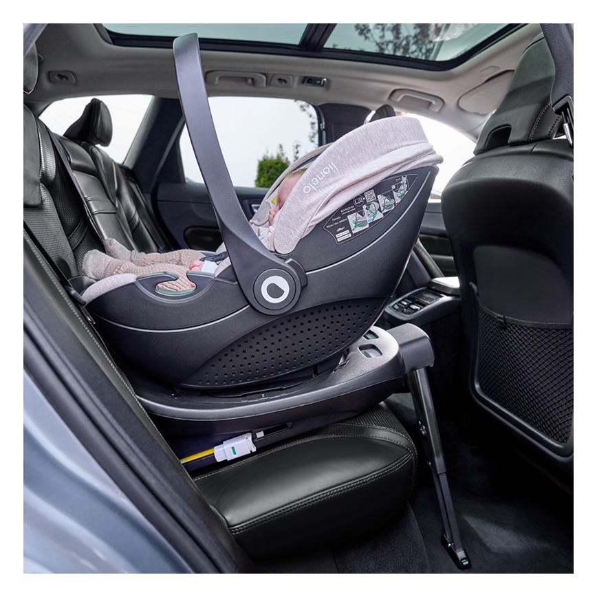 Lionelo - Silla de coche infantil giratoria con base MOXIE SET i-Size 40-87 cm Rosa Malva