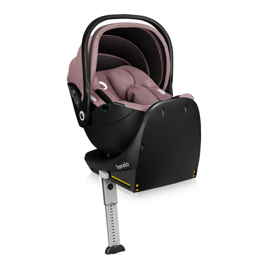 Lionelo - Silla de coche infantil giratoria con base MOXIE SET i-Size 40-87 cm Rosa Malva
