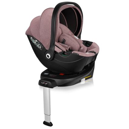 Lionelo - Silla de coche infantil giratoria con base MOXIE SET i-Size 40-87 cm Rosa Malva