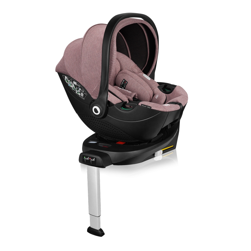 Lionelo - Silla de coche infantil giratoria con base MOXIE SET i-Size 40-87 cm Rosa Malva