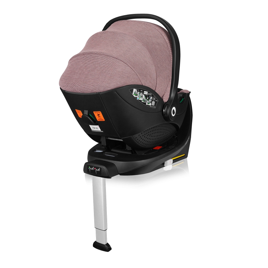 Lionelo - Silla de coche infantil giratoria con base MOXIE SET i-Size 40-87 cm Rosa Malva
