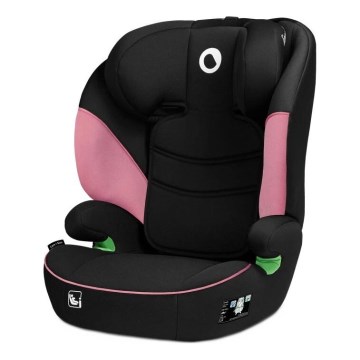 Lionelo - Silla de coche LARS i-Size 100-150 cm negro/rosa