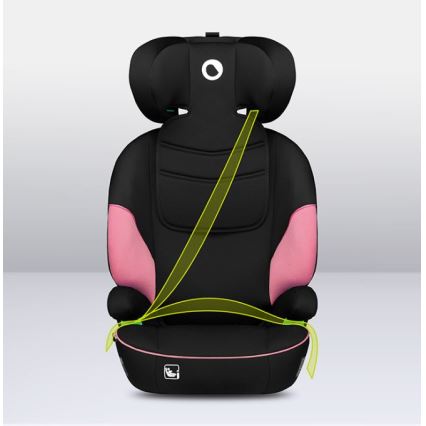 Lionelo - Silla de coche LARS i-Size 100-150 cm negro/rosa