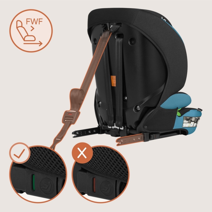 Lionelo - Silla de coche LEVI FIX i-Size 76-150 cm Azul cobalto