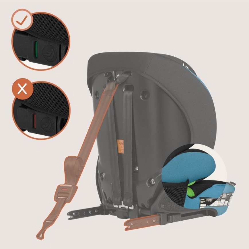 Lionelo - Silla de coche LEVI FIX i-Size 76-150 cm Azul cobalto