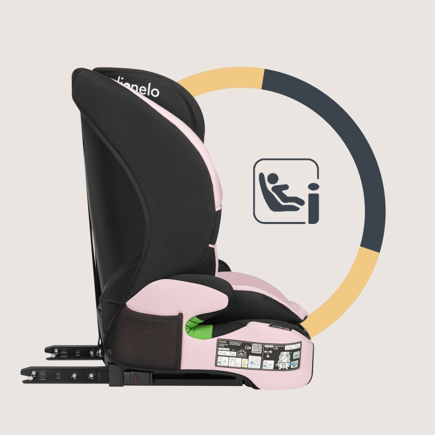 Lionelo - Silla de coche LEVI FIX i-Size 76-150 cm Rosa bebé
