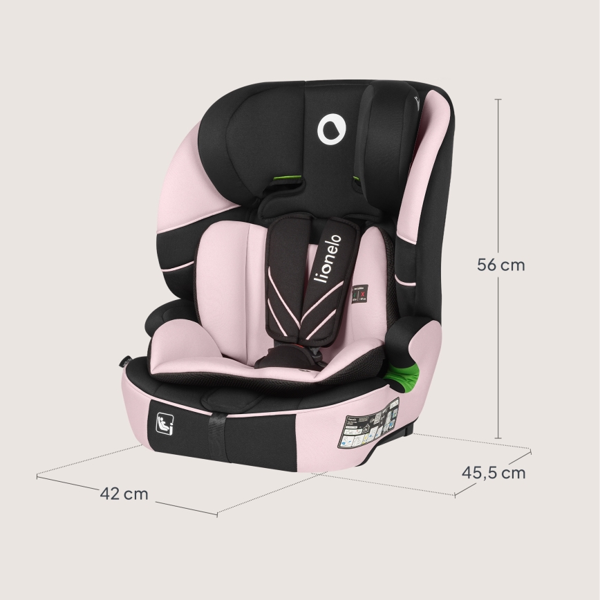 Lionelo - Silla de coche LEVI FIX i-Size 76-150 cm Rosa bebé