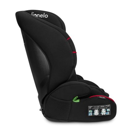 Lionelo - Silla de coche LEVI i-Size 76-150 cm Negro deportivo