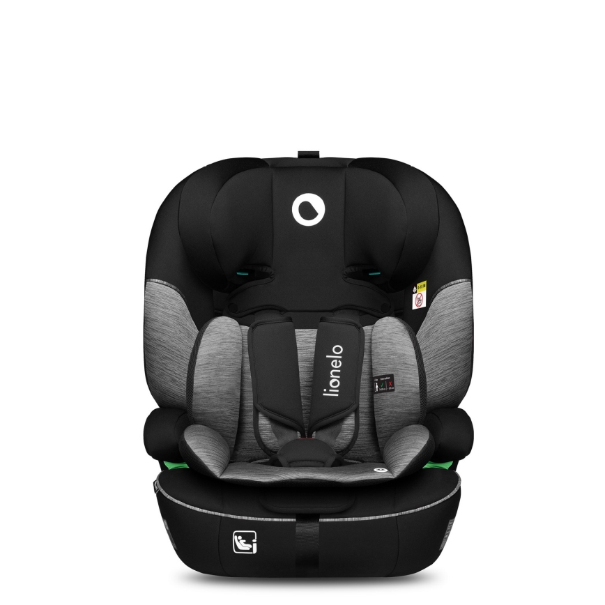 Lionelo - Silla de coche LEVI i-Size 76-150 cm Negro/Gris
