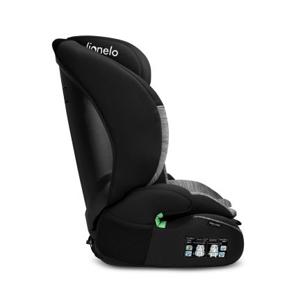 Lionelo - Silla de coche LEVI i-Size 76-150 cm Negro/Gris