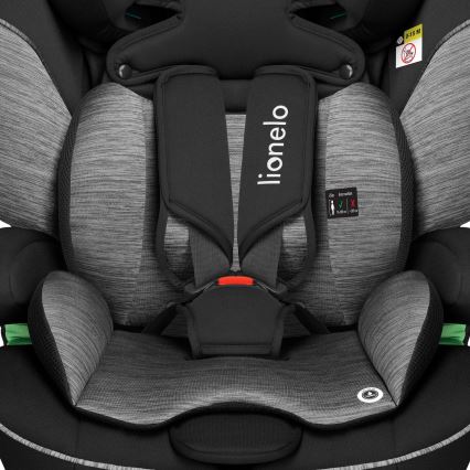 Lionelo - Silla de coche LEVI i-Size 76-150 cm Negro/Gris