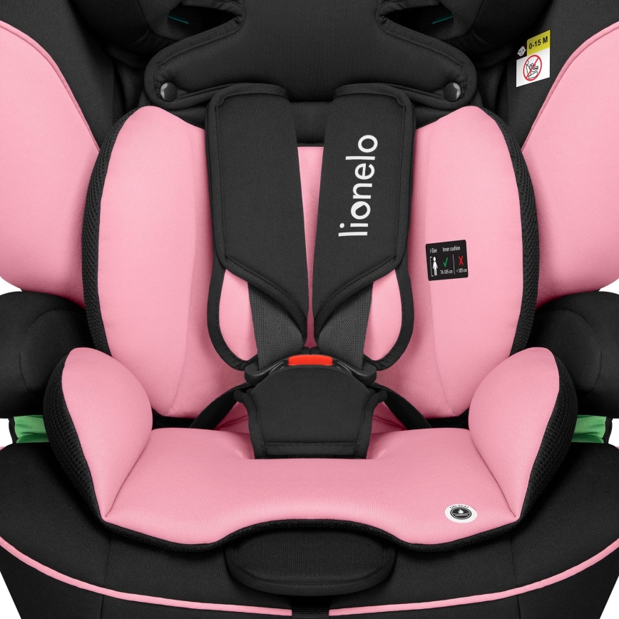Lionelo - Silla de coche LEVI i-Size 76-150 cm Rosa Baby