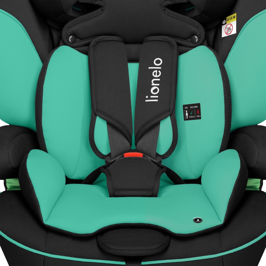 Lionelo - Silla de coche LEVI i-Size 76-150 cm Verde Esmeralda