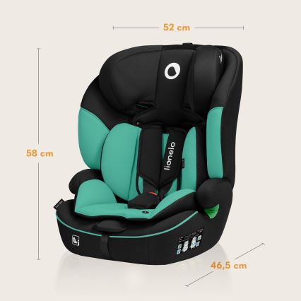 Lionelo - Silla de coche LEVI i-Size 76-150 cm Verde Esmeralda