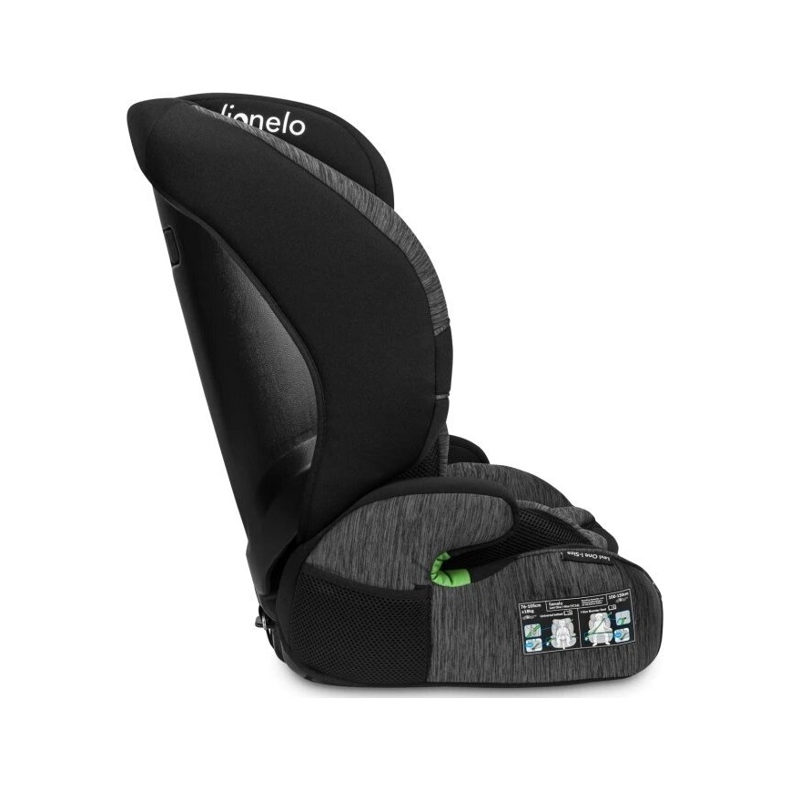 Lionelo - Silla de coche LEVI ONE i-Size 76-150 cm negra/gris