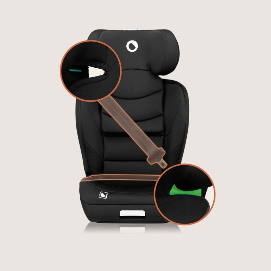 Lionelo - Silla de coche NEAL i-Size 100-150 cm Black Carbon