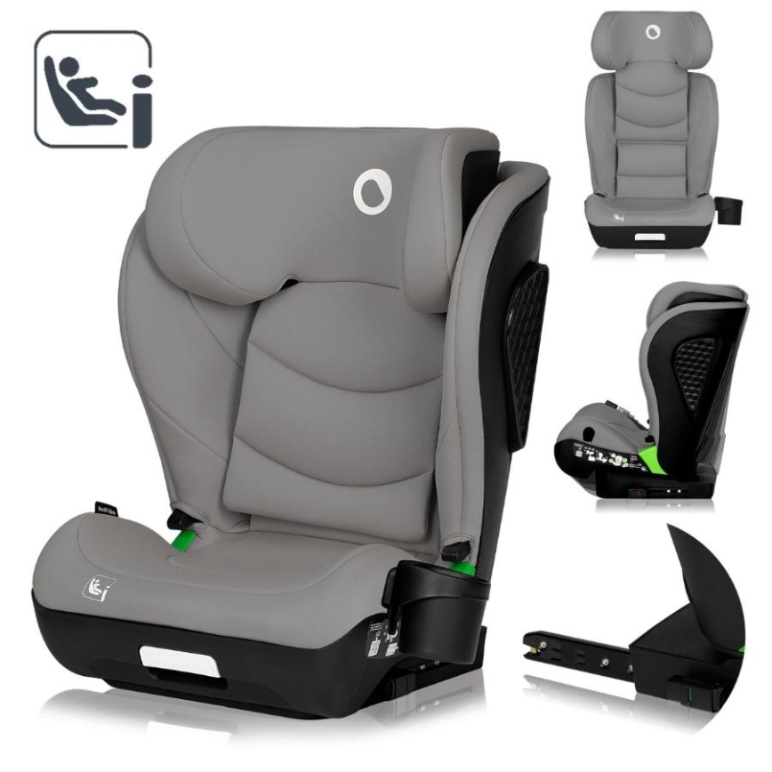 Lionelo - Silla de coche NEAL i-Size 100-150 cm Gris hormigón