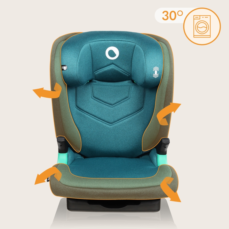 Lionelo - Silla de coche NEAL i-Size 100-150 cm Verde turquesa