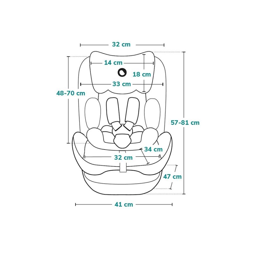 Lionelo - Silla de coche NEAL i-Size 100-150 cm Verde turquesa