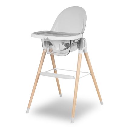 Lionelo - Silla de comedor infantil MAYA blanca, de haya