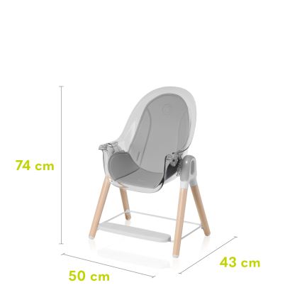 Lionelo - Silla de comedor infantil MAYA blanca, de haya
