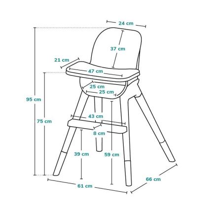 Lionelo - Silla de comedor infantil MONA Ónix Negro