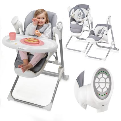 Lionelo - Silla de comedor infantil NILES Gris 4xAA