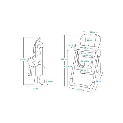 Lionelo - Silla de comedor infantil ZANNA gris