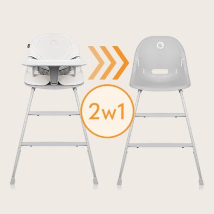 Lionelo - Silla de comedor para niños 2en1 DALIA blanco/gris