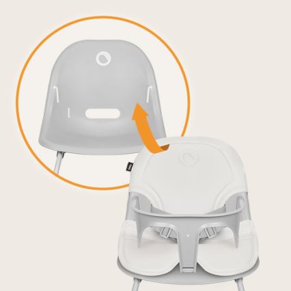 Lionelo - Silla de comedor para niños 2en1 DALIA blanco/gris