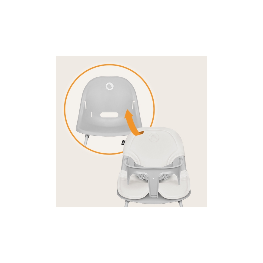 Lionelo - Silla de comedor para niños 2en1 DALIA blanco/gris