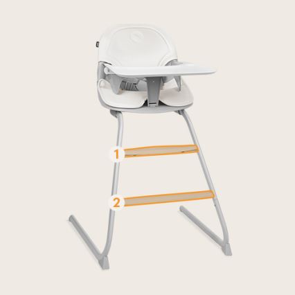 Lionelo - Silla de comedor para niños 2en1 DALIA blanco/gris